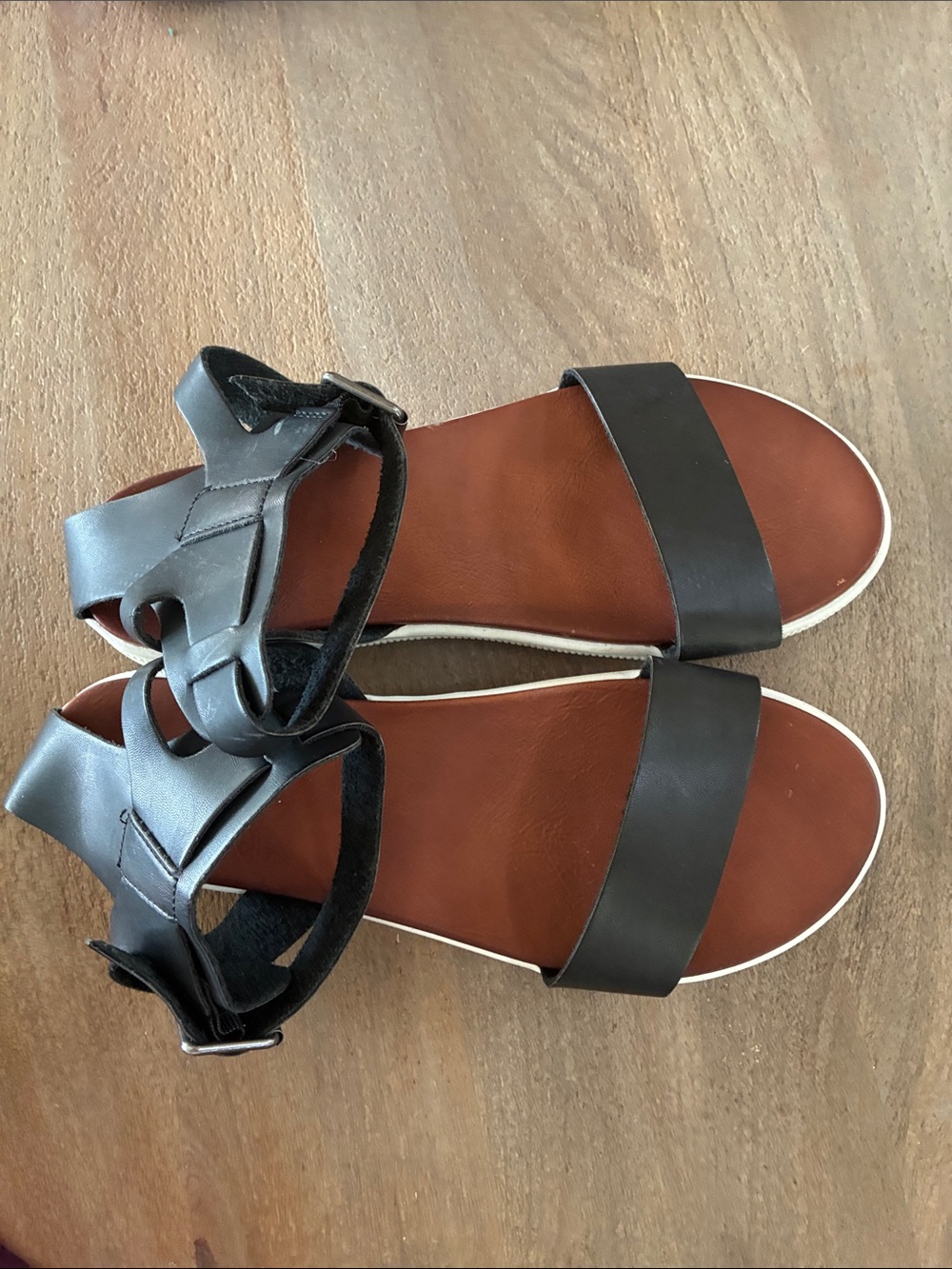 Maurices Black Strappy Ankle-Wrap Flat Sandals
